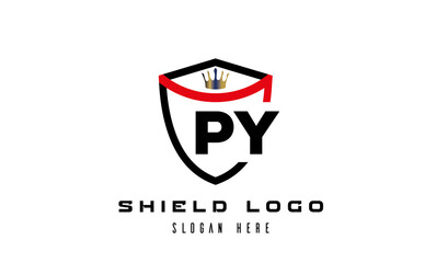 king shield PY latter logo vector