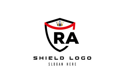 king shield RA latter logo vector