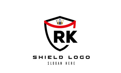 king shield RK latter logo vector