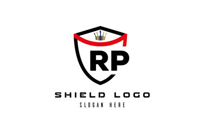 king shield RP latter logo vector