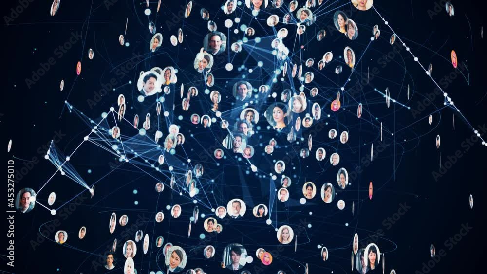 Poster social networking service concept. global communication network.