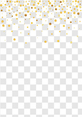 Gold Polka Art Transparent Background. Paper