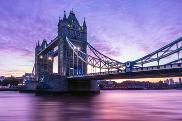 London Tower Bridge at Twilight, London UK.
