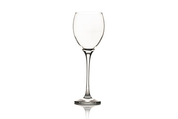 Single empty wine glass, isolated on white. 