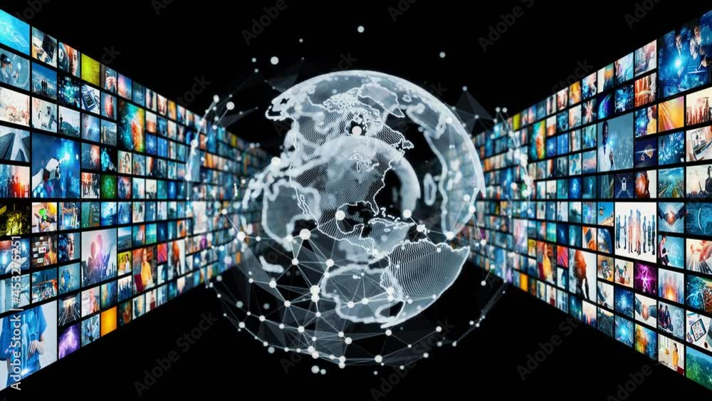 Poster digital contents concept. social networking service. streaming video. nft. non-fungible token.