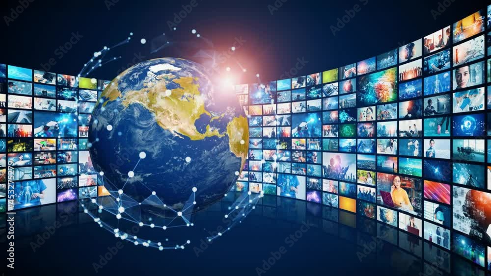 Poster digital contents concept. social networking service. streaming video. nft. non-fungible token.