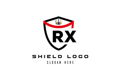 king shield RX latter logo vector