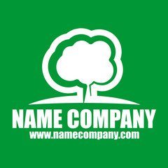 logo paysagiste arbre herbe vert