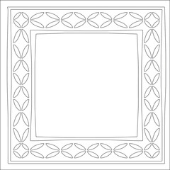 Decorative line art frames for design template. Elegant element for design in Eastern style, place for text. Black outline floral border. Lace vector illustration for invitations and greeting cards