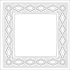 Decorative line art frames for design template. Elegant element for design in Eastern style, place for text. Black outline floral border. Lace vector illustration for invitations and greeting cards