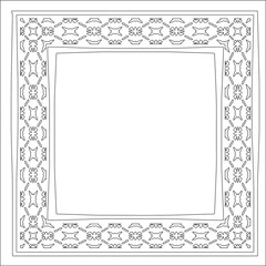 Decorative line art frames for design template. Elegant element for design in Eastern style, place for text. Black outline floral border. Lace vector illustration for invitations and greeting cards