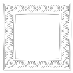 Decorative line art frames for design template. Elegant element for design in Eastern style, place for text. Black outline floral border. Lace vector illustration for invitations and greeting cards