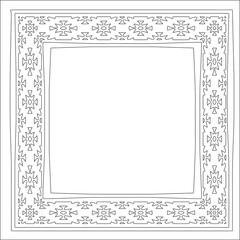 Decorative line art frames for design template. Elegant element for design in Eastern style, place for text. Black outline floral border. Lace vector illustration for invitations and greeting cards
