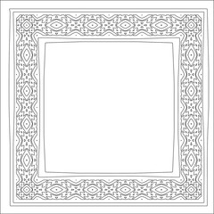 Decorative line art frames for design template. Elegant element for design in Eastern style, place for text. Black outline floral border. Lace vector illustration for invitations and greeting cards