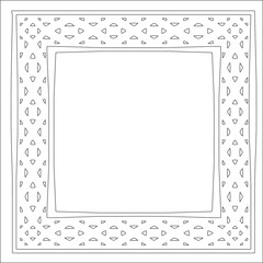 Decorative line art frames for design template. Elegant element for design in Eastern style, place for text. Black outline floral border. Lace vector illustration for invitations and greeting cards