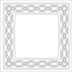 Decorative line art frames for design template. Elegant element for design in Eastern style, place for text. Black outline floral border. Lace vector illustration for invitations and greeting cards