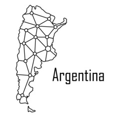Argentina map icon, vector illustration in black isolated on white background.