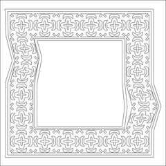 Decorative line art frames for design template. Elegant element for design in Eastern style, place for text. Black outline floral border. Lace vector illustration for invitations and greeting cards