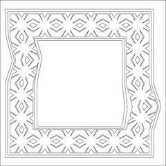 Decorative line art frames for design template. Elegant element for design in Eastern style, place for text. Black outline floral border. Lace vector illustration for invitations and greeting cards
