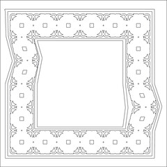 Decorative line art frames for design template. Elegant element for design in Eastern style, place for text. Black outline floral border. Lace vector illustration for invitations and greeting cards