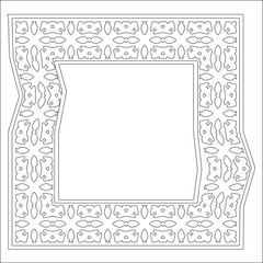 Decorative line art frames for design template. Elegant element for design in Eastern style, place for text. Black outline floral border. Lace vector illustration for invitations and greeting cards