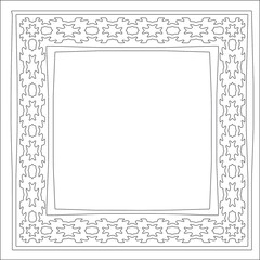 Decorative line art frames for design template. Elegant element for design in Eastern style, place for text. Black outline floral border. Lace vector illustration for invitations and greeting cards