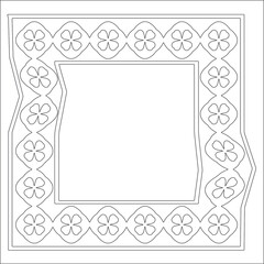 Decorative line art frames for design template. Elegant element for design in Eastern style, place for text. Black outline floral border. Lace vector illustration for invitations and greeting cards
