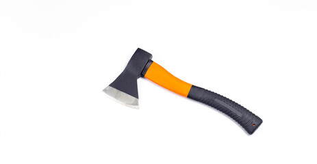 Axe. Wood tool. On white background. Isolate
