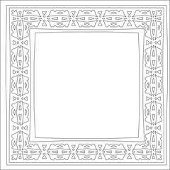 Decorative line art frames for design template. Elegant element for design in Eastern style, place for text. Black outline floral border. Lace vector illustration for invitations and greeting cards