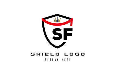king shield SF latter logo vector
