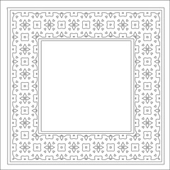 Decorative line art frames for design template. Elegant element for design in Eastern style, place for text. Black outline floral border. Lace vector illustration for invitations and greeting cards