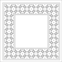 Decorative line art frames for design template. Elegant element for design in Eastern style, place for text. Black outline floral border. Lace vector illustration for invitations and greeting cards