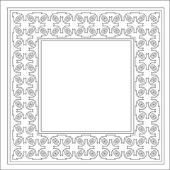 Decorative line art frames for design template. Elegant element for design in Eastern style, place for text. Black outline floral border. Lace vector illustration for invitations and greeting cards