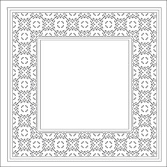 Decorative line art frames for design template. Elegant element for design in Eastern style, place for text. Black outline floral border. Lace vector illustration for invitations and greeting cards