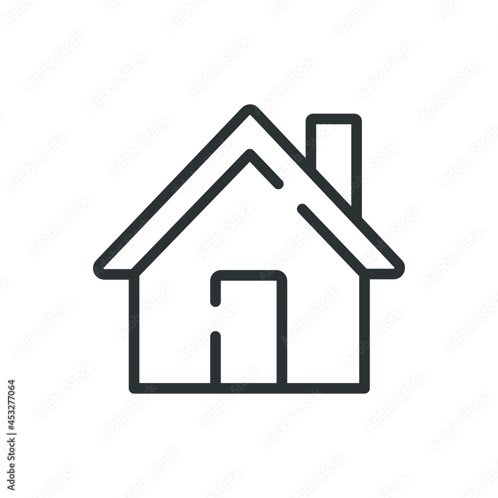 Poster house linear icon. thin line customizable illustration. contour symbol. vector isolated outline draw