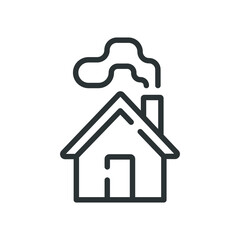 House linear icon. Thin line customizable illustration. Contour symbol. Vector isolated outline drawing. Editable stroke
