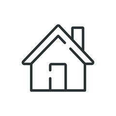 House linear icon. Thin line customizable illustration. Contour symbol. Vector isolated outline drawing. Editable stroke
