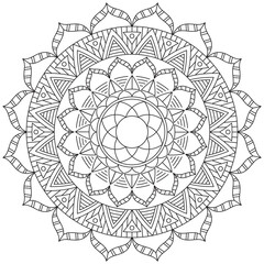 Leaf Flower Petal Coloring Mandala Art Simple Graphic Shape Vector Floral Oriental Outline Vintage Decorative Elements Pattern Illustration Islam Arabic Indian Turkish Mystic Religion Morals Lotus