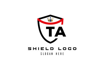king shield TA latter logo vector