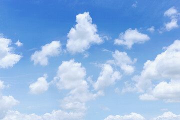 Blue sky with clouds Many beautiful white