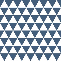 Blue and white background. Triangle pattern. Geometrical simple image illustration. Seamless pattern. Triangle mosaic pattern vector background.