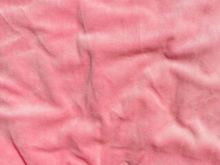 Pink color velvet fabric texture top view. Female blog rose velour tactile background. Smooth soft...