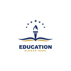 Education logo template design vector icon illustration.