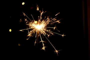 sparkler on black background