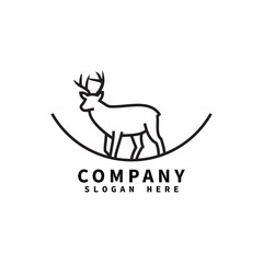 Deer logo template design vector icon illustration