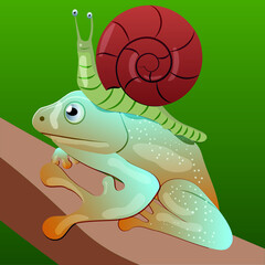 Snail riding a frog