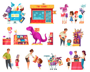 Toys Shop Cartoon Set © Macrovector