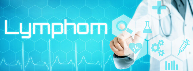 Arzt mit futuristischem Interface - Lymphom
