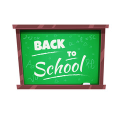 bright beautiful cartoon color chalkboard for school on white background return to school