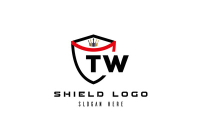 king shield TW latter logo vector